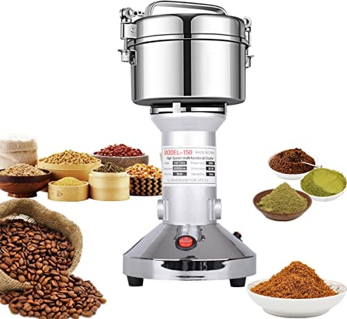 LEJIEYIN Moulin à grains 150g moulin à farine haute vitesse 25000 R/min pour broyage rapide contre les surcharges - Moulin à herbes, épices, noix, céréales