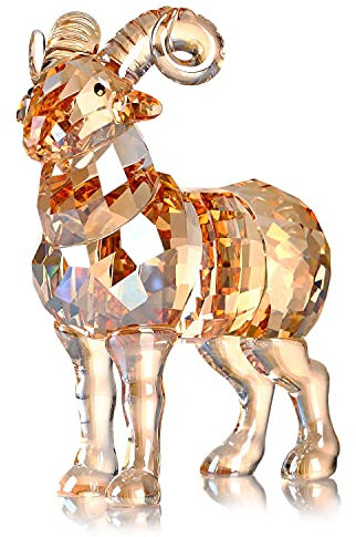 Crystal Goat Art Animal Figure Collection Ornament Statue Sammlerstück Wohnkultur (Gold)