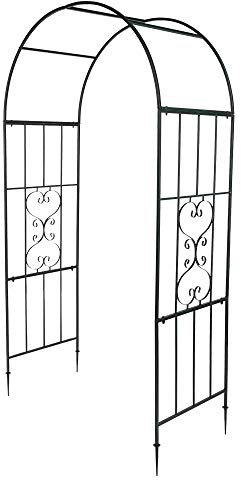 Bonnlo Metal Garden Arch Heavy Duty Strong Tubular Arbour, Durable Wrought Iron Trellis Garden Decorations Outdoor for Climbing Plants for Patio Lawn Wedding Party