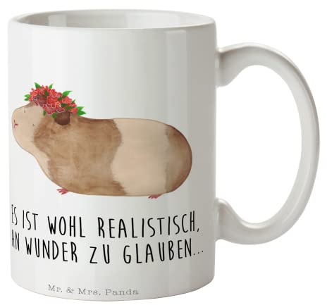 Mr. & Mrs. Panda Tasse Meerschweinchen Weisheit - Geschenk, Lustige Sprüche, Kaffeebecher, cappuccinotasse, Wunder, Teetasse, Motivation, Spruch, Motivtasse, Wunderland, Kaffeetasse
