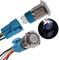 JIQI 2× 16mm 12V bis 24V 3A Verriegelung Druckschalter Metall Rastend EIN/AUS Schalter mit LED Licht IP66 1NO1NC Selbsthemmend wasserdicht vorverdraht Druckknopfschalter für Van KFZ DIY Motorrad(Blau)