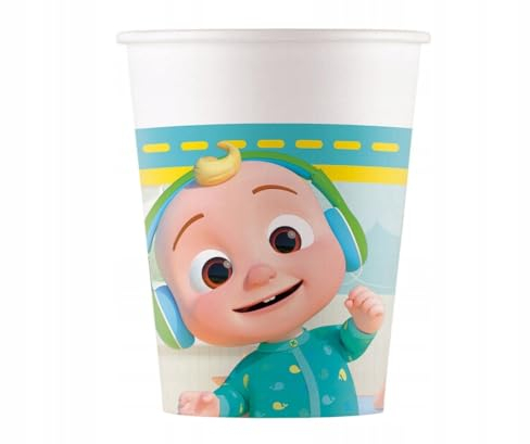 Procos - FSC CoComelon Pappbecher (200 ml), 8 Stück, mehrfarbig, 93509, Bunt