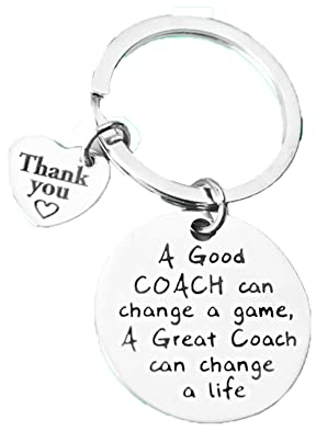 Coach Thank You Appreciation Gifts Keychain for Women Men A Good Coach Can Change A Game Keyrings for Coach Coaches Retirement Gift for Football Volleyball Basketball Coach, Schlüsselanhänger, Small