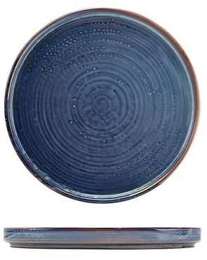 Genware Terra - Plato de presentación bajo de porcelana, color azul aguamarina (21 cm, 6 unidades)