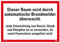 Aufkleber Feuerwehr Hinweis Text Automatischer Brandmelder Brandschutz Schild Folie selbstklebend | 14x25cm Made in Germany