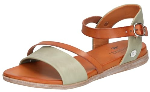 MUSTANG Damen Sandale Schnalle Riemen flach 1424-807, Größe:39 EU, Farbe:Grün