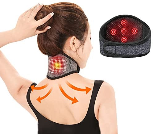 Neck Support Brace Ergonomic Cervical Collar Self Heating Breathable Neck Brace for Relief Pain and Pressure Adjustable Neck Collar Protector High Elastic Neck Support Protector for Women Men Elderly