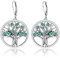Baum des Lebens Ohrringe S925 Sterling Silber Cubic Zirkonia Familie Baum baumeln Tropfen Ohrringe Weihnachten Geschenke