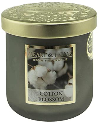 Bougie parfumée petite jarre 110g-30h senteur Fleur de coton - Heart & Home