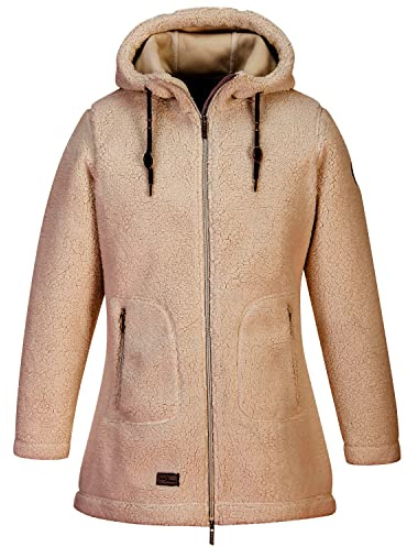 Blue Wave Damen Fleecejacke Sherpa-Jacke Jara - Fleecemantel mit verstellbarer Kapuze
