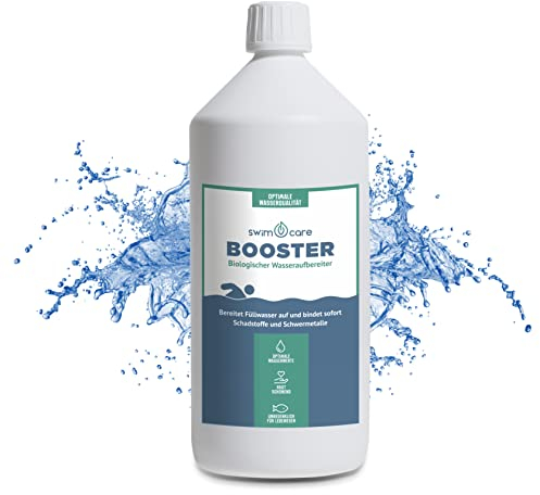 swimcare® Booster - 1 Liter - Biologischer Wasseraufbereiter für den Schwimmteich und Naturpool - Optimale Wasserqualität - Abbau von Chlor und Schwermetallen - Bindet Metallionen