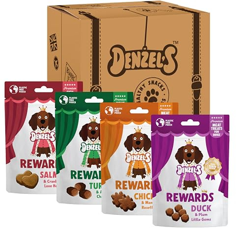 Denzel's Rewards, Natural Dog Treats - High Value Training Treats - Variety Pack (Pack of 4)