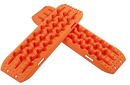 COSTWAY Tablas de Tracción Todoterreno, Alfombrillas de Tracción de 2 Piezas para Nieve, Extracción y Recuperación de Vehículos, para Llantas y Alfombrilla de Tracción (Naranja, 107 x 31 x 7 cm)