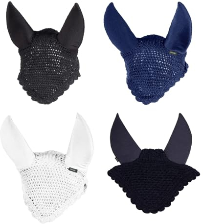 netproshop Geräuschdämpfende Fliegenhaube mit Neoprenohren, Fliegenohren für Pony oder Full, Groesse:Pony, Farbe:Dunkelblau