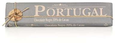 Tablette de chocolat noir Portugal - 300 g - Chocolat sans gluten - 70% de cacao - Texture lisse et onctueuse - Produit gourmet portugaise