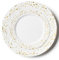 Decor Decorline - Set di stoviglie in plastica riutilizzabile di alta qualità, 32 pezzi, Pebbled Combo – Bianco/Oro – Stabile, set di piatti riutilizzabili – 2 misure (16 x 26 cm, 16 x 19 cm)