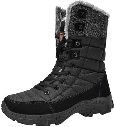 Kobilee Stivali Militari Uomo Invernali Alti Antipioggia Foderato Scarpe Trekking Montagna da Caccia Scarpe da Neve Outdoor Scarponcini Impermeabili Snowboard Stivaletto Scarpe Invernali Imbottiti