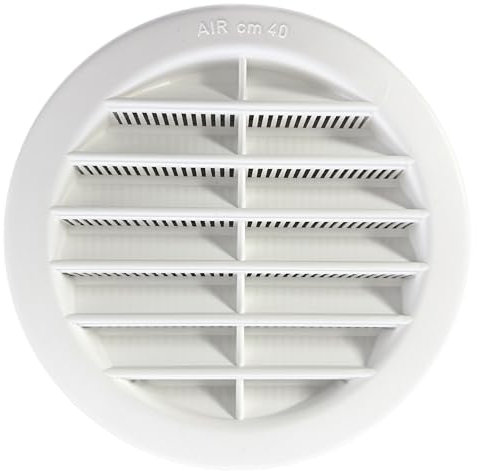 Plikc - Griglia di ventilazione tonda da incasso con zanzariera stampata - Plikc (Foro diametro 95)