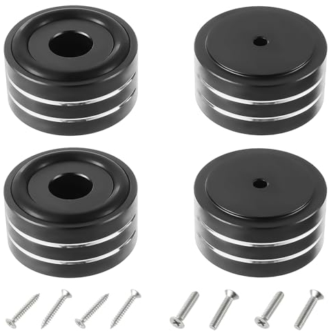 EPLZON 4 Morceaux Haute Fidélité Amortisseurs Supports antidérapants Amortisseurs Base, pour appareils Parleur Caisson de Basses et à Domicile cinéma (40×20mm, Noir)