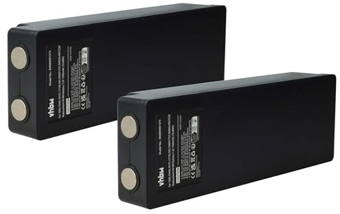 vhbw 2x batteria compatibile con Scanreco Mini, Maxi, Marrel 500, HMF, Palfinger Radiocomando Industriale, Telecomando (1500mAh, 7,2V, NiMH) - Nero
