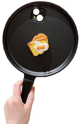 GodbTG Ugly Phone Cases, 3D Foot Shape Phone Case for iPhone 11 12 13 14 15 Pro Max Funny Soft Silicone Ugly Phone Case, Funny Phone Case, Frying Pan Phone Case (#2,13)