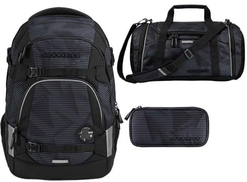 coocazoo MATE Schulrucksack-Set 3tlg inkl. Sporttasche und Schlamperbox (Dark Mission)