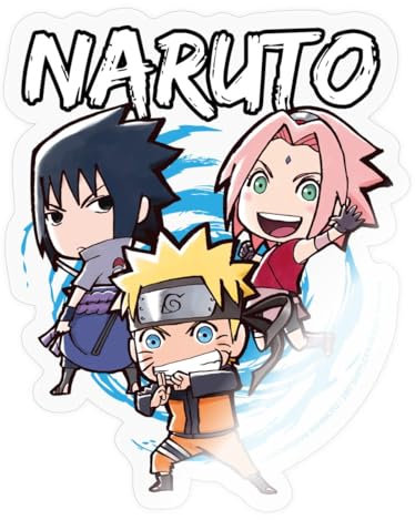 Spreadshirt Naruto Shippuden Naruto, Sakura & Sasuke Als Chibi Sticker, max. 10 x 10 cm, 10 x 10 cm, Transparent glänzend