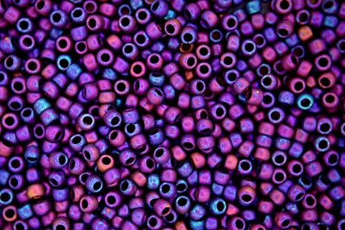 10g TOHO 8/0 Round Japanese Seed Beads 3mm 515F Higher Metallic Frosted Mardi Grass Rocailles Beading Supplies Jewellery Making Japanese Beads