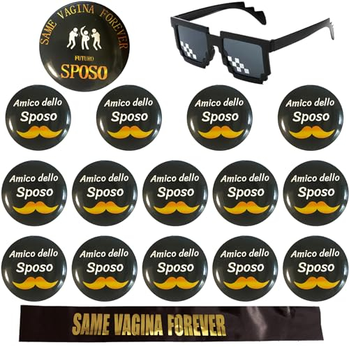 Sposi Addio al Celibato Gadget Fascia Futuro Sposo Spilla Addio al Celibato Amico dello Sposo Occhiali per Sposo Accessori Decorazioni Addobbi Gadget Matrimonio Nozze Festa Fidanzamento