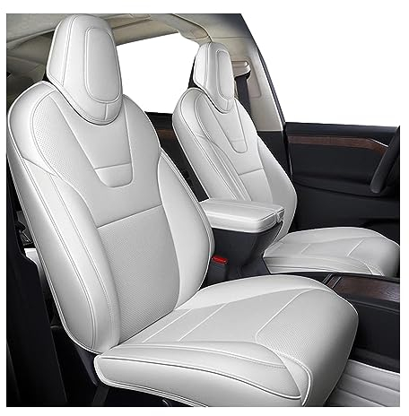 QUTBAG Für Tesla Für Modell X Custom Fit Auto Sitz Abdeckung Zubehör Für 2018-2021 Voll Abgedeckt Leder 5 6 7 sitze Kissen Sitzbezüge Autositzbezüge(Farbe:Burgundy,Size:7 SEATERS_2021)