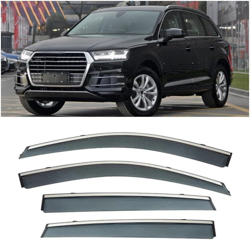 MrananQS Windabweiser für Audi Q7 2016-2021, Windabweiser Regenabweiser, Auto Seitenfenster Visier Abweiser Auto Zubehör, 4 Stück