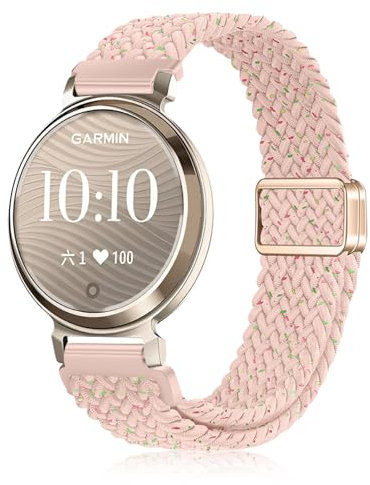 YealRed Nylon Strap Compatible with Garmin Lily 2 Active/ 2 Classic, Magnetic Buckle Sport Band, Nylon Replacement Strap for Garmin Lily 2/2 Sport (Pink)
