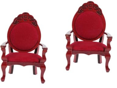 VICASKY 2stücke Miniatur Holzstuhl Für Puppenhaus Dekoratives Möbelstück Aus Holz Kreatives Zubehör Für Mini-Haus Wohnzimmer Leicht Und Sicher Hochwertige Verarbeitung Und