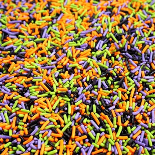 Streuselheld Jimmies Halloween 120g Bunte Zuckerstreusel | gruselige Sprinkles als Topping für Monster Muffins als essbare Deko-Streusel auf gruselige Cupcakes oder Halloween-Kekse