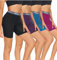 wirarpa Women's Modal Boxer Briefs Anti Chafing Shorts Ultra Soft Boyshorts for Under Dress 4 Pack Black Navy Purple Fuchsia Size 3XL