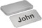 PATIKIL 4x2 Stainless Steel Laser Engraved Mount Metal Name Plate, 10 Pack Self Adhesive Sign Personalized Custom Blank Plate for DIY Laser Printing, Notched Corner Black