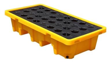 LTFCFZQ Spill Containment Pallet,Leakage Control Platform,Oil Drum Spill Platform with Drain & Forklift Pockets Industrial Grating Tray for Paint Buckets and Chemicals Modular Spill Containment Pall