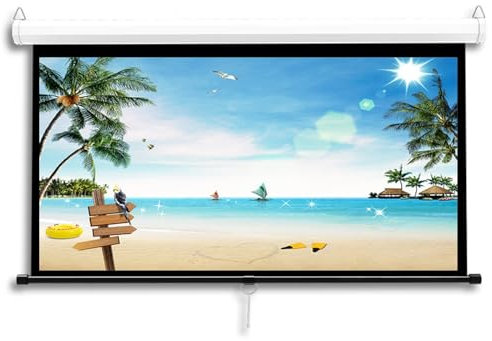 Schermo per Proiettore HD Telo Proiettore Manuale con Auto-bloccaggio,Schermo Videoproiettore per Home Theater,Cinema,Ufficio(60in/147cm)