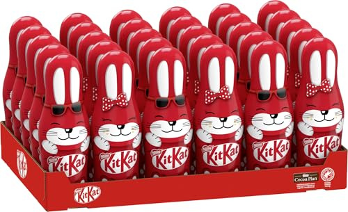 Nestlé KITKAT Schoko-Osterhase, Hohlfigur aus Milchschokolade mit Knusperstückchen, 30er Pack (30 x 45g)