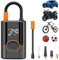 Tyre Inflator Portable Air Compressor,150PSI Cordless Tyre Inflator 5 Mode 6000mAh Rechargeable Power Bank Auto Shut-Off Digital Display Electric Air Pump w LED Light for Car, Motorcycle, Bike, Ball