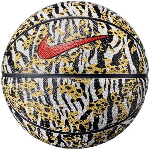 NIKE Basketball 8P PRM Energy – Premium Outdoor Basketball Ball – Robuster Street Basketball – Deflated geliefert, Saturn Gold/Black/Black/University Red, 7