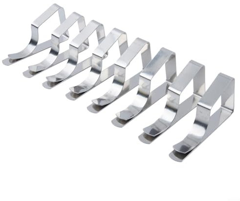 Lot de 8 pinces à nappe en acier inoxydable pour mariage et pique-nique