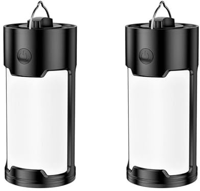 Linternas de camping a pilas | Linternas de camping a pilas | Linternas de pilas para cortes de luz | Luces LED portátiles a pilas para interior y exterior, IPX45 a prueba de agua (2PCS)