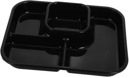 POPETPOP 4 Piastra a Scomparti Piatto Diviso Piastre Del Compartimento Divisorio Del Frigorifero Pp Black Riutilizzabile