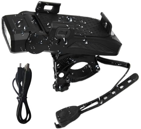 Support de téléphone de vélo | Étanche avec lumières LED et montage pour smartphone,Lampe de vélo avec chargeur USB direct pour les activités de plein air et la randonnée