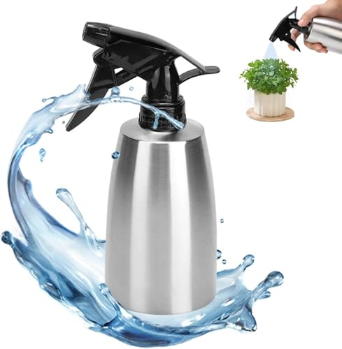 Tyenaza Sprühflasche, 400 ml, Haushalts-Edelstahl-Wassersprüher, Sprühflasche, Gewürzdose, Küchenzubehör