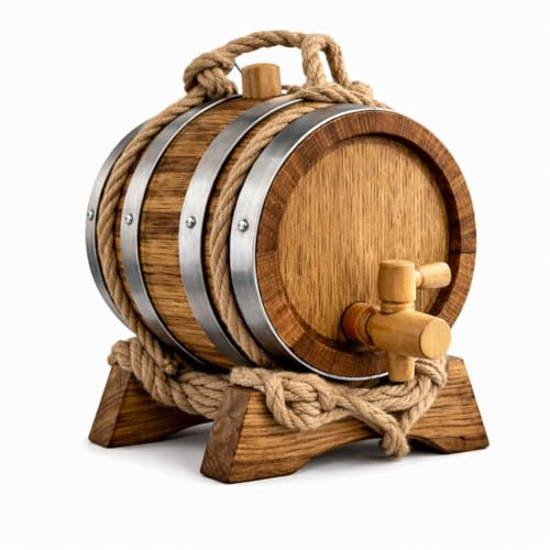 3 Liter Eichenfass mit Ständer & Spigot - Mini Whiskey / Weinfass für Home Aging - erhältlich in 3, 5, 10 l (alter Stil, 5L)