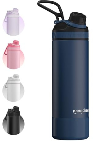 Magcheer Botella Agua Acero Inoxidable Termica 750ml（Azul Noche） | Aislamiento Doble Pared, Apertura Ancha, Sin BPA, A Prueba de Fugas, Apta Lavavajillas, para Gimnasio, Exterior, Deporte