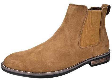 Bruno Marc Chelsea boots uomo pelle PU antimacchia,Abbronzatura,49.5