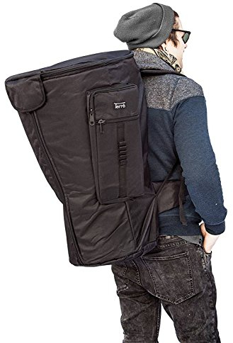 Djembetasche Deluxe XXL Trommel Schutz wasserdicht gepolstert Rucksack Komfort Trageriemen Rucksacktragesystem Seitentasche Fullsize Djembés